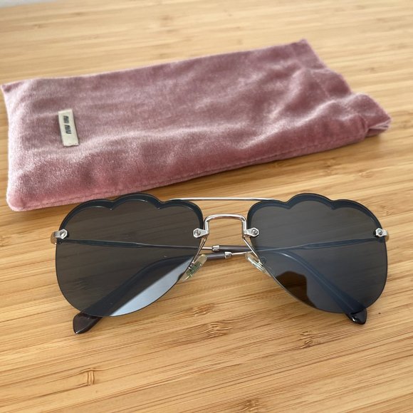 Miu Miu Scalloped Aviator Sunglasses - Picture 3 of 11